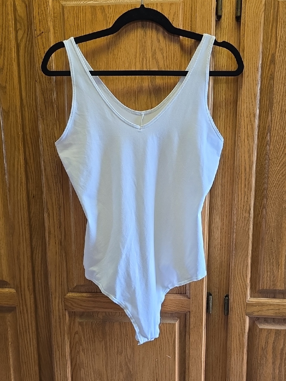 Assets By Spanx White V‑Neck Tank Smoothing Bodysuit